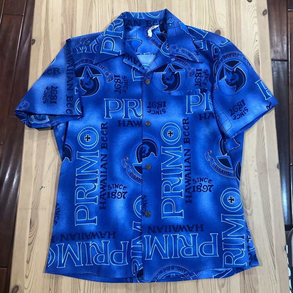 VTG 1950s Blue Kauhala Primo Beer Womens Small? Shirt Made in Hawaii